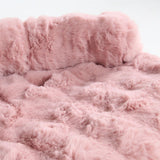 Calming Fluffy Couch Cover Dog Bed - Pink