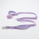 Multipurpose Seatbelt Handsfree Leash & Poop Bag Holder Set - Lilac