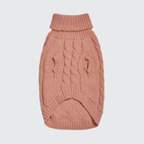 Cable Knit Dog Sweater - Brown