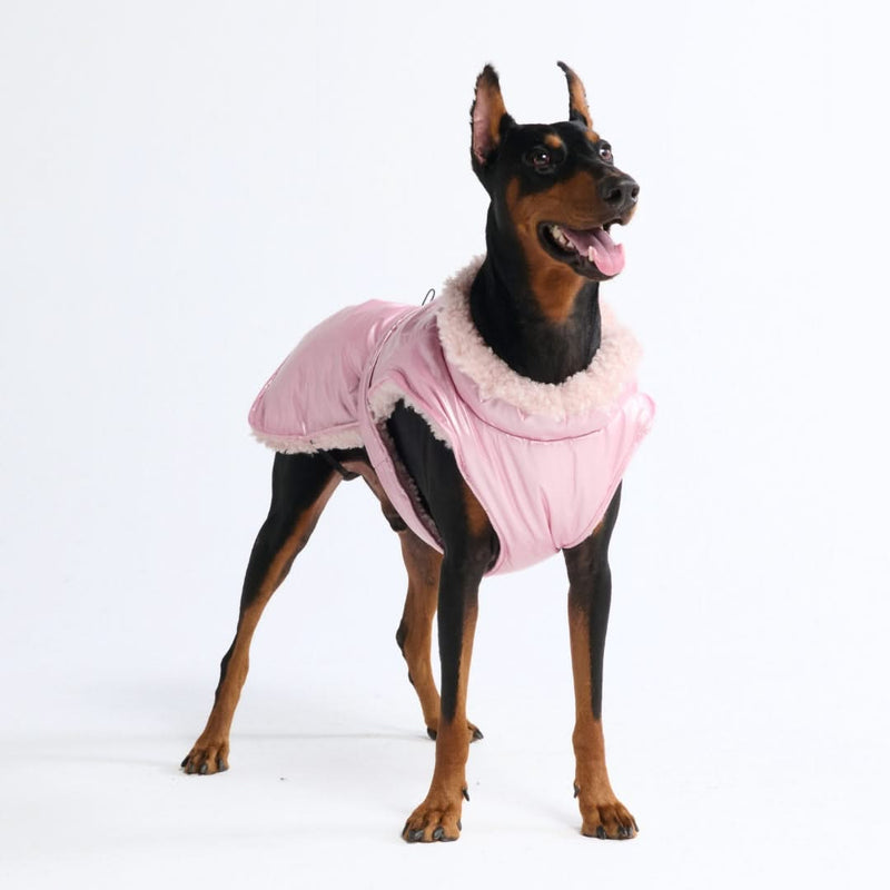 Slip on Insulated Jacket Metallic Pink