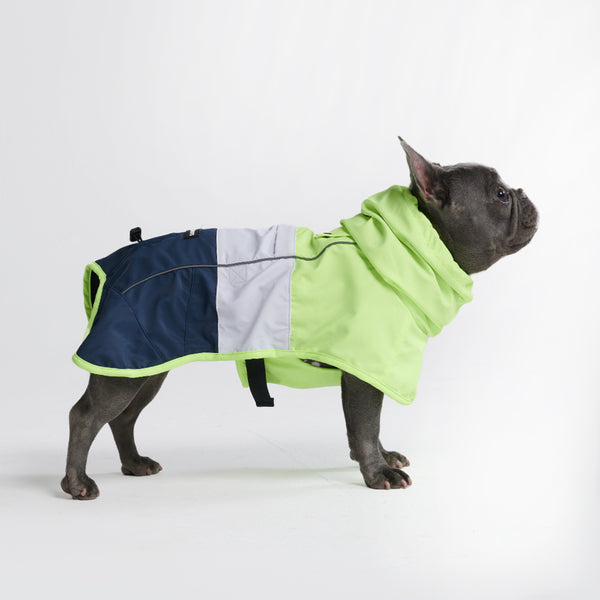 Breatheshield™ Dog Raincoat  - Lime White Navy