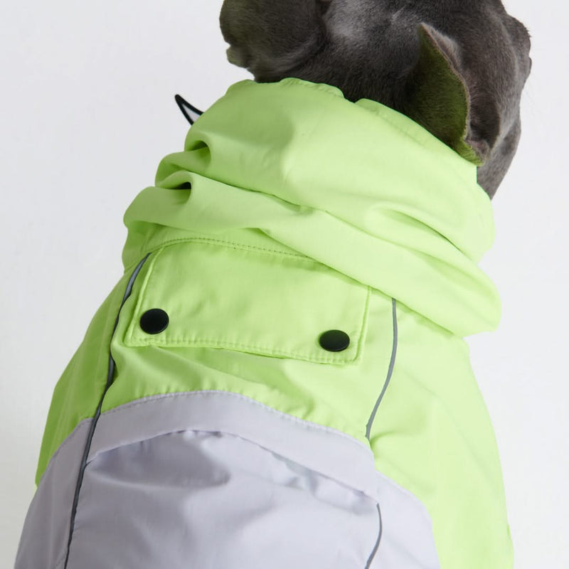 Dog Raincoat - Neon White Navy