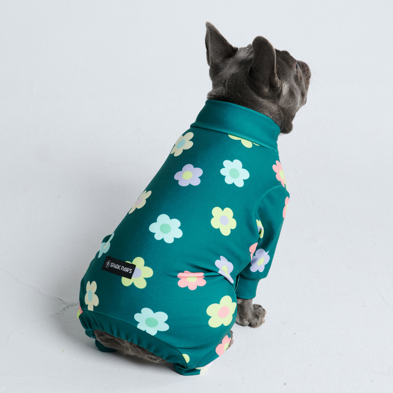 Dog Pajama - Flower Green