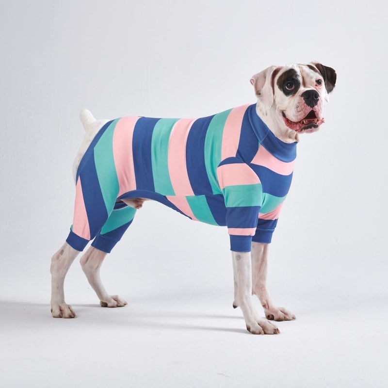 Dog Pajama - Navy Turquoise Blue