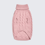 Cable Knit Dog Sweater - Pink