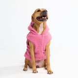 Teddy Sherpa Dog Jacket - Dark Pink