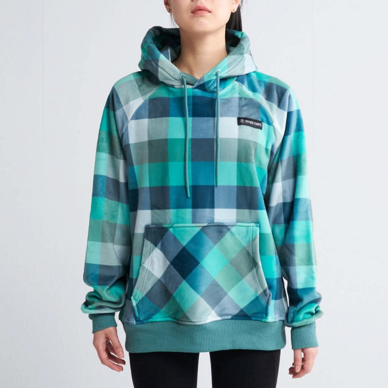 Velvet Human Hoodie - Turquoise Checkered