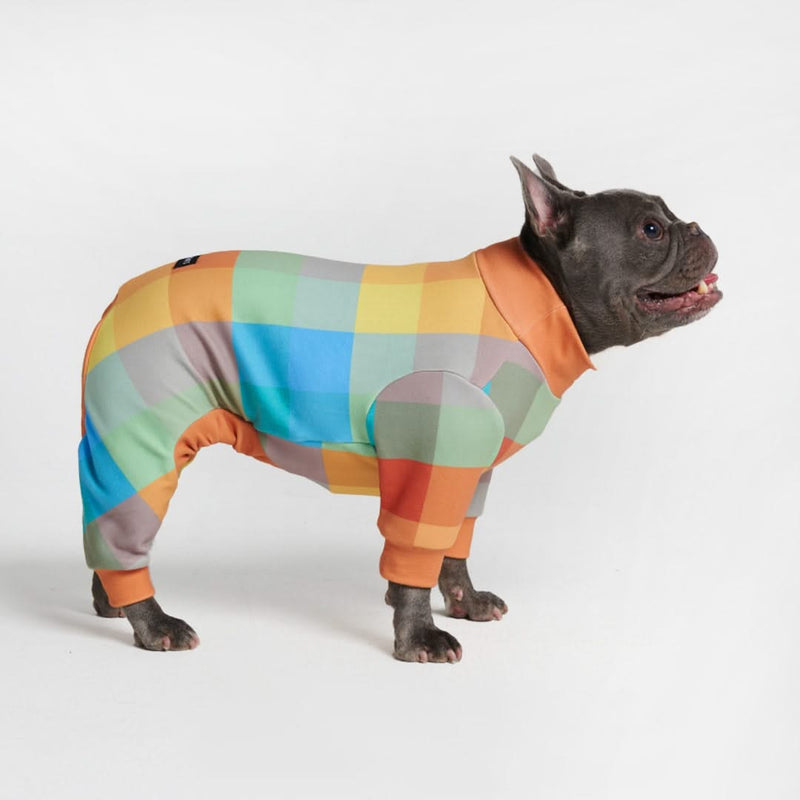 Dog Pajama - Checkered Mix
