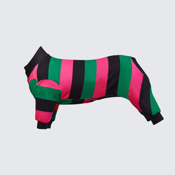 Dog Pajama - Black Green Pink