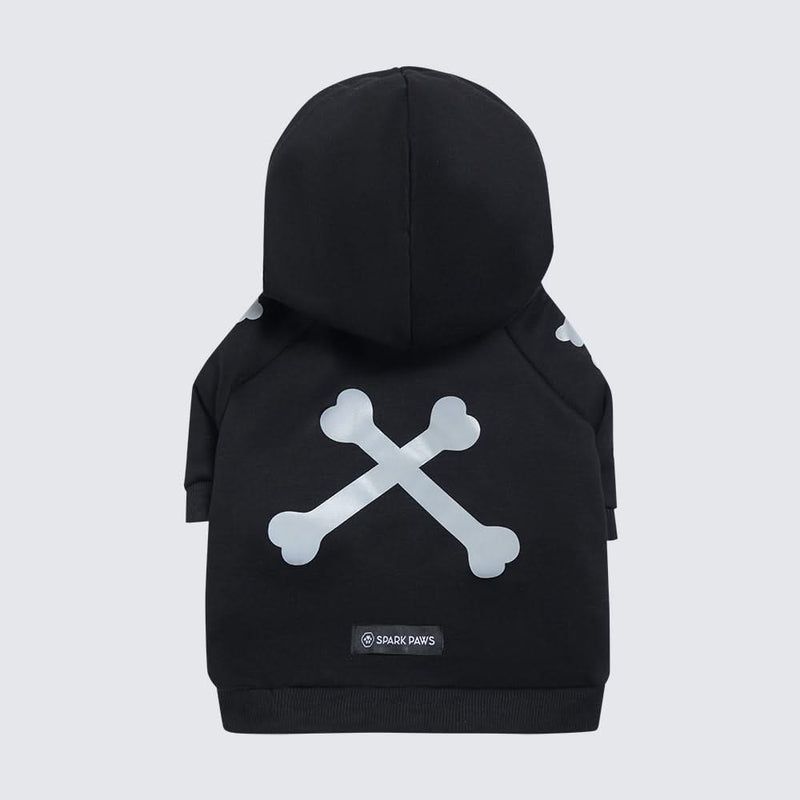 WOOF Dog Hoodie Black Reflective