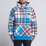 Blue and Red Plaid Human Hoodie