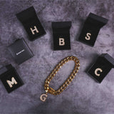 Gold Initial Letter Jewelry Tag for Dogs - M 
