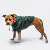 Shark Monster Dog Hoodie - Green Camo