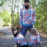 Blue and Red Plaid Dog Hoodie