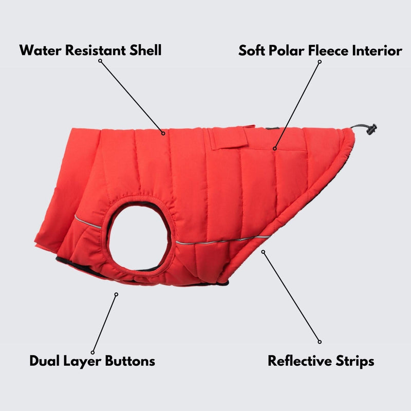 WarmShield Water-Resistant Jacket - Red (SIZE S)